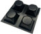Black Self Adhesive Polyurethane Bumper Stops Feet Bumpons 20.6mm x 13.2mm Square (Pack of 4)
