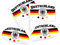Alsino Deutschland Auto Autofahne mit Adler - 4-teiliges Set Flagge Fussball Fanartikel EM WM Deutschlandfahne - Stabiles Polyester, bis zu 100 km/h