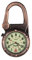 Entino Unisex-Taschenuhr Leuchtendes Gesicht Robustes analoges Quarzwerk mit Antik-Kupfer-Clip am Karabiner Ent-FOB