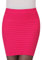 LAEMILIA Jupe Crayon Courte Femme Mini Skirt Moulant Élastique Plissée Taille Haute Pakage Hanche Party SoiréeRose Rouge Longueur38cm