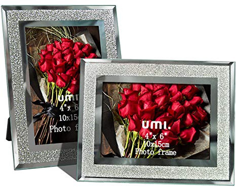 Glitzernder Bilderrahmen 10x15cm aus Glas, 2er Set