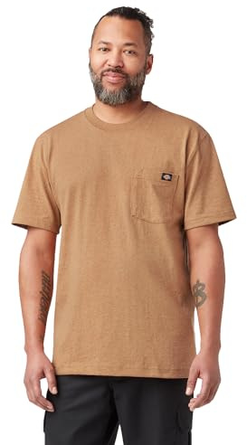 Dickies Men's Big & Tall Heavyweight Crew Neck Short Sleeve Tee Big-Tall, Brown Duck Heather, Large Tall