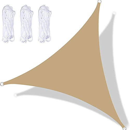 DKLE Gazebo Giardino Telo Vela Triangolare Ombreggiante 6x6x6 m, Tenda A Vela Parasole da Esterno, Vela Parasole Impermeabile con Accessori, per Giardino Piscine Cortile