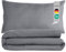 Komfortec Premium Bettwäsche 200x200 mit 2 Kissenbezug 40x80 cm Set aus Gebürstetes Mikrofaser - Grau
