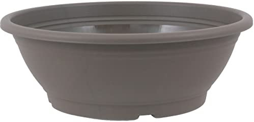 MePla Pot de fleurs avec trou au fond Ø 60 cm, taupe, résistant aux intempéries en plastique résistant aux UV