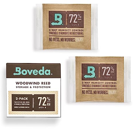 Boveda Musik Reed Luftfeuchtigkeitspackungen 72% RH Größe 8-2 Stück Blätter Feuchtigkeitsabsorber - Holz Musikinstrumente - 2-Wege Luftbefeuchter