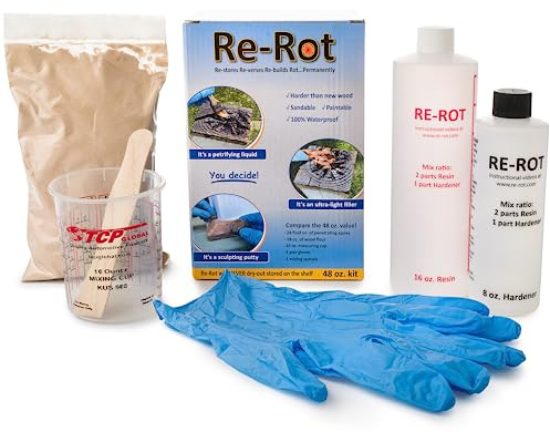 Re-Rot Wood Repair Kit, 48 oz Epoxy with Wood Filler & Tools