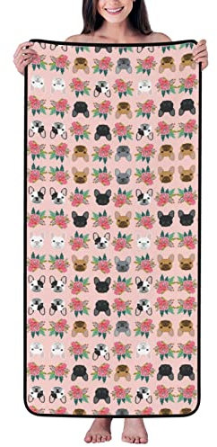 KIDINN Badetuch mit Hundemotiv, Korallenmuster, weich und bequem