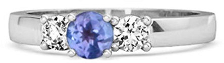 Tri Stone 0,10 Ctw Tansanit Edelstein 925 Sterling Silber Frauen Geheimnis Ring (50 (15.9))