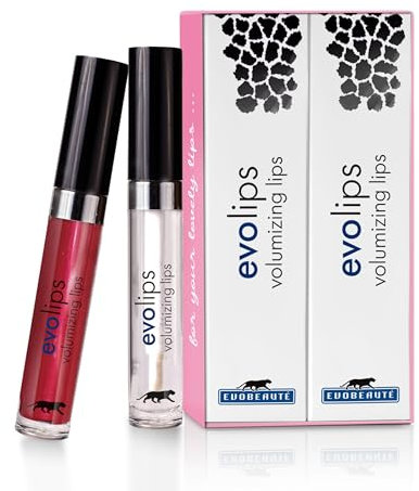 EVOBEAUTÉ evolips Vorteils-Set Volumizing Lips pretty plump + angel food 5ml I Lippenfluid mit Volumen-Effekt, farbig I Lipgloss für die Lippenpflege, feuchtigkeitsspendend