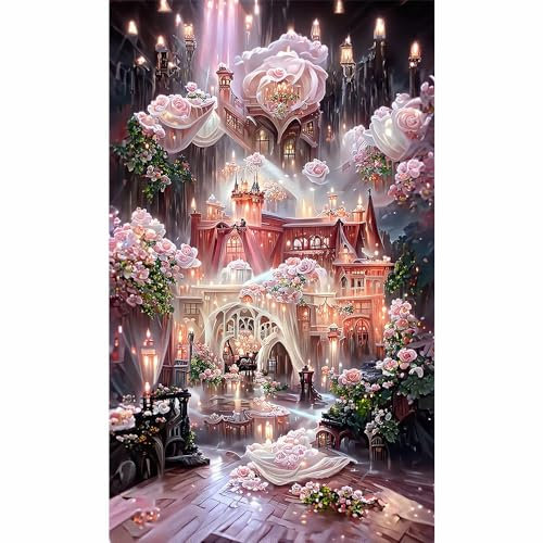 Woplagyreat Diamond Painting Erwachsene Diamant Bilder Dimondpaintin Blumen 5d Landschaft Diamanten Crystal Art Rahmen 70x40 Groß Deko Wohnzimmer Wanddeko Schlafzimmer Pflanzen Aesthetic Schloss