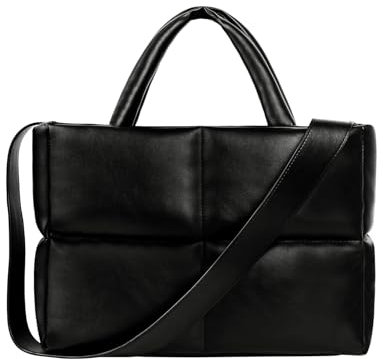 Lychii Gesteppte Taschen Handtasche, PU Leder Schultertasche Puffer Tote Bag mit Reißverschluss, Crossbody Bag Umhängetasche Hobo Bag für Damen