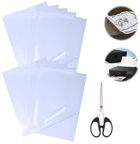 10 Fogli Carta Adesiva Stampabile Trasparente, Fogli A4 Adesivi Stampabili, Adesivi A4 Stampabili, Carta Adesiva da Stampare, Vinile Stampabile Carta, per Stampanti Laser E A Getto D'Inchiostro