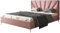 AlpiMeble Polsterbett LUX Denver mit Kopfteil, 120 x 200 cm, Doppelbett mit Lattenrost aus Holz, Velourstoff Rosa, Füße in Farbe: Weiß