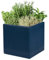 Fibre Clay Box Planters 25cm Indoor Plant Pots Outdoor Planters Striped Finish Flower Pot Patio Decking Lawn Doorstep Porch Houseplant Shrub Topiary Bush Square Plant Pots (Blue, Small 12.5L)