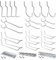 Simon Rack 25 Pièces Crochets pour Panneaux Perforés, Crochets pour Panneau Perforé Porte Mural, Crochets Muraux pour Organiser Outils Établi Rayonnages de Magasins