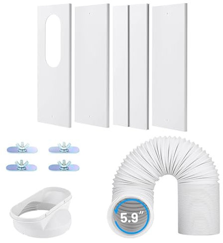 Kit de fenêtre de climatiseur portable réglable verticale horizontale pour fenêtre coulissante - Plaque pour aération de fenêtre - Panneau d'étanchéité portable