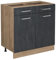 Vicco Küchenunterschrank R-Line, Schwarz Beton, 80 cm ohne Arbeitsplatte