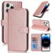 Zouzt Case for iPhone 14 Pro (6.1 Inch), Premium PU Leather Wallet Case with Credit Card Holder Slot Flip Folio Kickstand Shockproof Protective Phone Cover (Rose Gold)