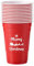 Komonee 12 x Christmas Red Cups 16oz 500ml Wide Rimmed Disposable American Xmas Party Cups USA Adult Novelty Plastic Glass Design 1