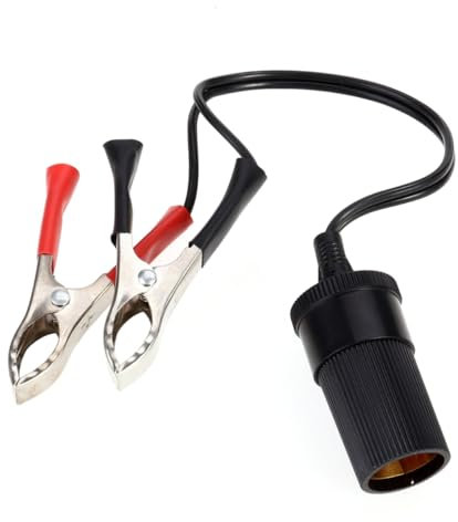 Mikinona Stecker Für Zigarettenanzünder Batterieklemmen Clip-batterieadapter Autobatterieklemmen Kabellänge Gauge Draht Nennstrom Abs Und Edelstahl Material Schwarz Und Rot Farbe