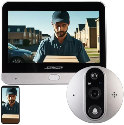 Somikon Digitaler Türspion: Smarte Türspion-Kamera mit Farbdisplay und Klingel, WLAN, Nachtsicht (Video Türklingel, Überwachungskamera, Alarm Bewegungsmelder)