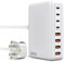200W USB C USB A Fast Charger Block,GaN III Charger, 8 Port High Speed Charging Station Hub with PD 65W Desktop Laptop Power Adapter Compatible with MacBook Pro/Air,Steam (White)