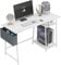 Computer Desk, 80cm Gaming Desks, Office Laptop Table, Study Tables with Metal Frame, Wood with Floating Shelves, for Bedroom, Living Room, White