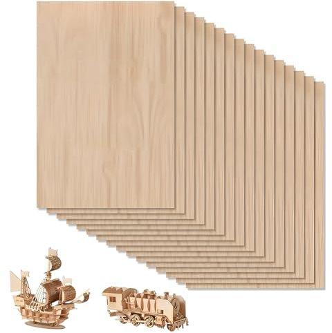 DWFEYOI 16 Piezas Madera de Balsa Fin,300x200x3mm Madera Contrachapada Para Manualidades o Modelismo Etc,Madera de Balsa Fina, Madera Contrachapada, Tablero Contrachapado,madera de balsa