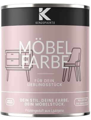 KENZOPAINTS Möbelfarbe 750ml. Seidenmatt Möbellack Buntlack Innen und Außen Holzfarbe Trendfarben DIY (1, Frühlingsduft aus Ljublijana, 750ml.)