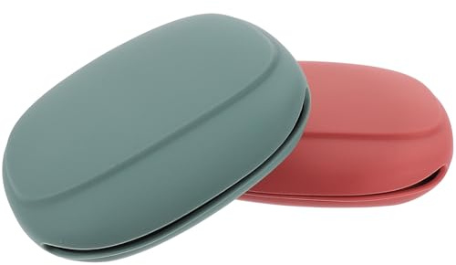 Outanaya Étui à Houppette de Voyage en Silicone, Lot de 2 Pièces Portables pour Rangement D'éponges de Maquillage, Design Simple et Délicat Adapté Utilisation en Extérieur
