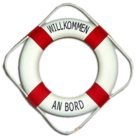 wattkiste Deko-Rettungsring rot/weiss, 35 cm Willkommen an Bord