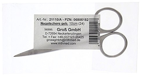Nagelschere Gebogen 9 cm Pedicure Rostfrei 1 Stück