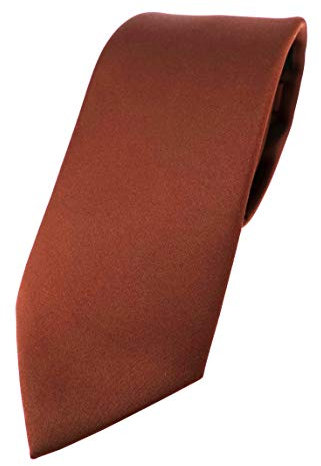 TigerTie Herren Krawatte – Klassische 8 cm Satin-Krawatte in braun rot braunrot einfarbigem Design, ideal für Geschäftstermine, festliche Anlässe und die Freizeit