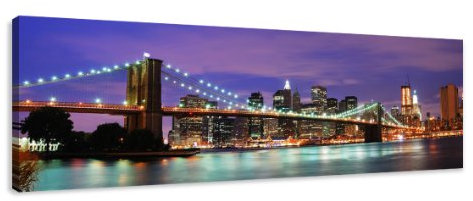 Visario Leinwandbilder 5701 Bild auf Leinwand New York, 120 x 40 cm