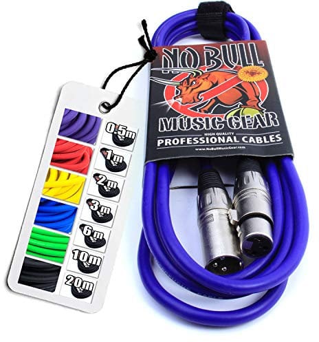 No Bull Nordell Music Gear' Premium XLR Cable (Purple, 3m): Achieve a Clearer Audio Signal with Balanced Male to Female Microphone Lead, plus Cable Tie