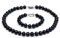 JYX Pearl 9–10 mm schwarz Runde Süßwasserperle Halskette und Armband Set