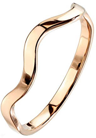 Paula & Fritz Anello da Donna impilabile, 3 mm, Argento, Oro Giallo, Oro Rosa, Linea Intrecciata, Anello dell'amicizia in Acciaio Inox 316L 47(15) – 60(19,1), 50 (15.9), Oro Rosa, R-M6928R_60