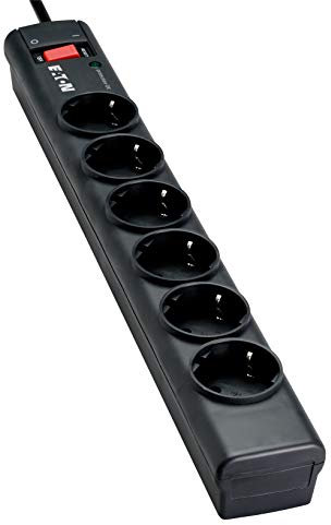 Steckdosenleiste/Überspannungsschutz – Eaton Protection Strip 6 FR – PS6F – 6 französische Steckdosen – Schwarz