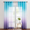 NICETOWN Halbtransparente Voile Gardinen Schlafzimmer 2er Set H 220 x B 140 cm Fenster Vorhänge mit Farbverlauf Leinenoptik Curtains mit Ösen Wohnzimmer, Blau+Lila