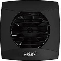 Cata | Extractor baño | Modelo UC-10 HYGRO BLACK | Extractor de baño Serie Hygro | Extractores de aire | Extractor de baño silencioso | Color Negro | Detector de humedad regulable