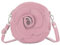 modamoda de T225 Damen Leder Umhängetasche Abendtasche Clutch Blüte Klein handmade in Italy, Farbe:Altrosa