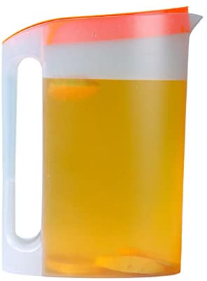 tuli 2,2 Liter Wasserkrug mit Deckel, Hitzebeständiger Getränkekrug mit großem Fassungsvermögen und Ausguss, Saftkrug für Kühlschrank Getränkekrug für hausgemachten Eistee und Saft
