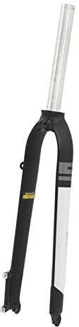 VGEBY MTB Fahrrad Federgabel Fahrrad Vorderradgabel aus Aluminiumlegierung Gerades Rohr Starre Fahrradgabel für Mountainbike(Schwarz Weiss)