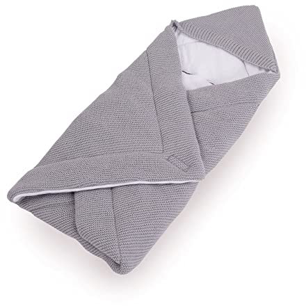 DANKA® Einschlagdecke für Babyschale, Kinderwagen und Kindersitze - Baby Decke für Neugeborene in idealer Größe 80x80cm mit Kapuze und Klettverschluss für Winter und Sommer