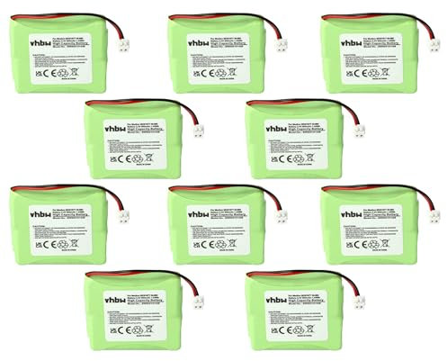 vhbw 10x Replacement Battery compatible with BT Verve 450, 450 black, 410 SMS, 410 twin, 410 treo Wireless Landline Phone (600mAh, 2.4 V, NiMH)
