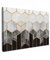 MuchoWow© Bild auf Leinwand Groß 120x80 cm XXL Schlafzimmer Bilder Wand Goldene Deko Wohnzimmer Modern Wanddeko Bilderwand Geschenk Gold - Hexagon - Chic - Muster - Luxe