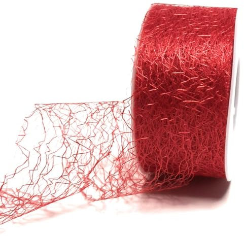 s.dekoda Dekoband 25m x 40mm Rot Netzband Spinnennetz Schleifenband