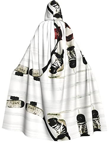 JAMCHE Eishockey-Muster-Druck-Kapuzenumhang für Weihnachten, Halloween, Cosplay-Kostüme