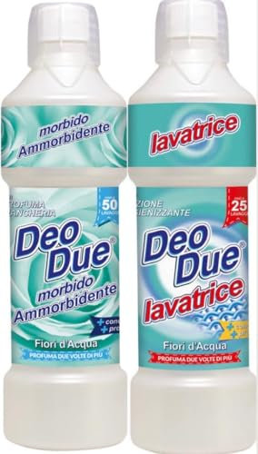 DEO DUE LAVATRICE 1LT E AMMORBIDENTE 1LT PROFUMAZIONE FIORI D'ACQUA